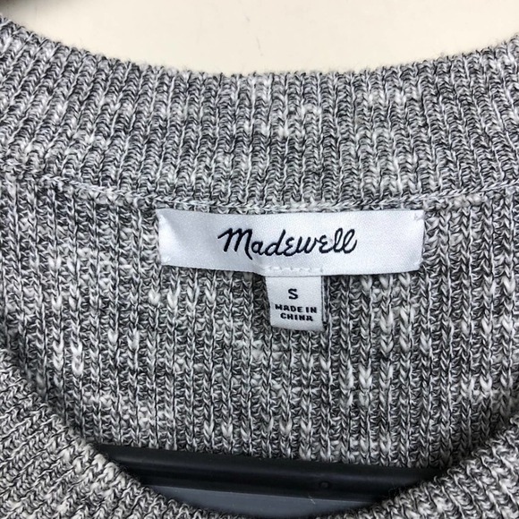 Madewell Gray Sweater Midi Dress Size S Cotton Blend Long Sleeves Stretch - Picture 4 of 7